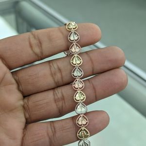 10kt Real Gold Tricolor Heart Bracelet